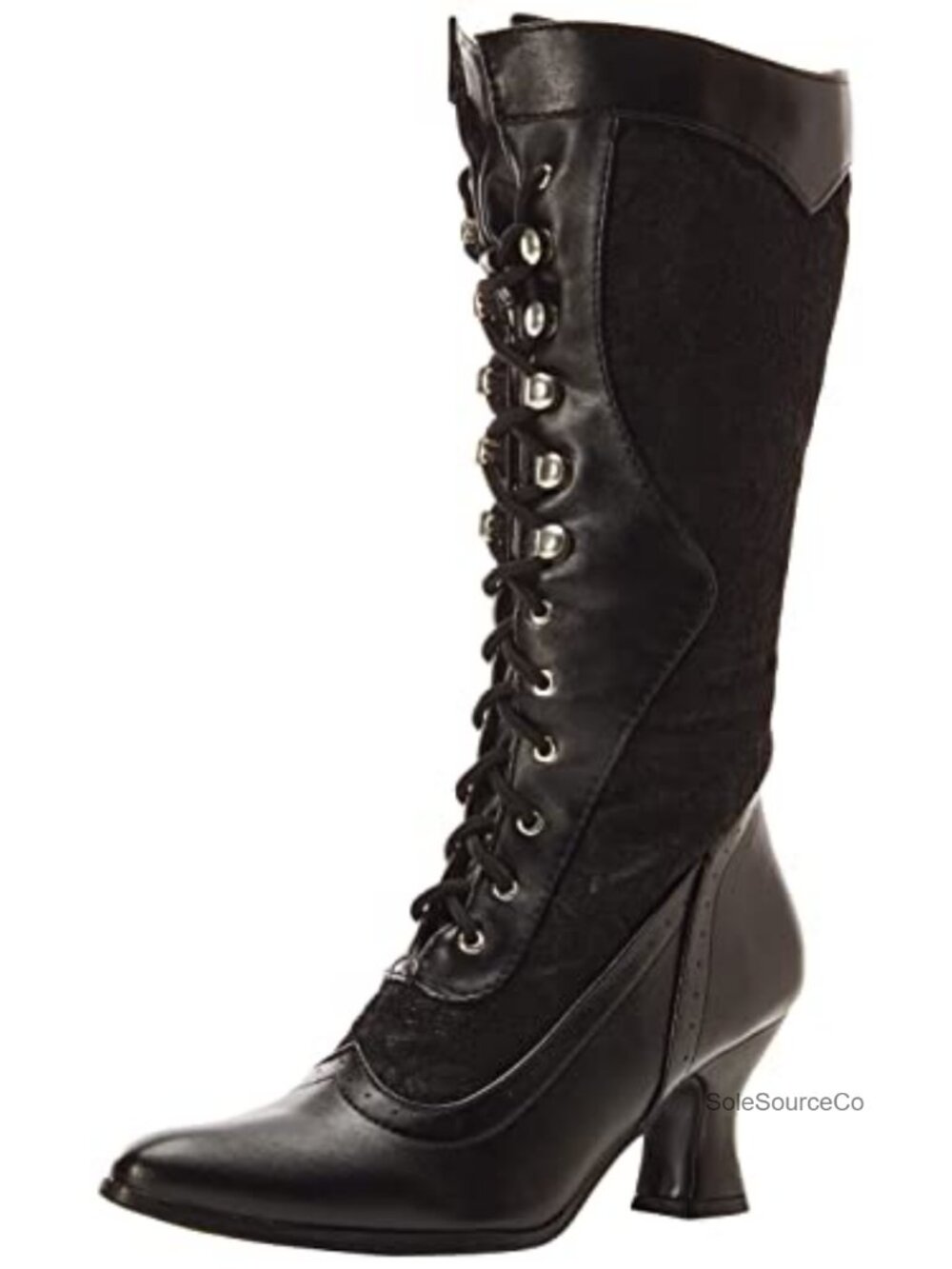 Lace Up Knee High Boots Polyurethane Lace Heeled Costume Boots